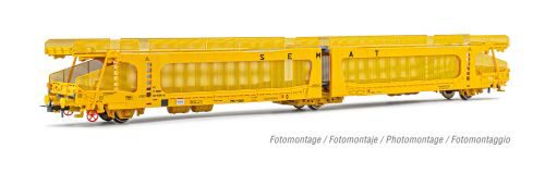 Electrotren HE6041 SEMAT 3-achs. Autotransportwagenaxle gelb Ep.IV